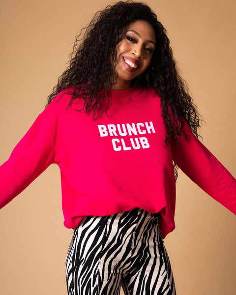 SORELLE Raspberry Brunch Club Sweatshirt Pretty Parade Boutique