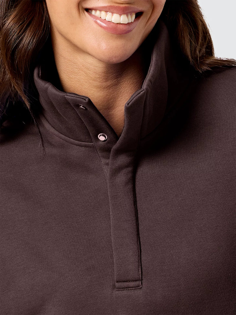 Gym & Coffee - Snap Collar Sierra Sweatshirt Mocha