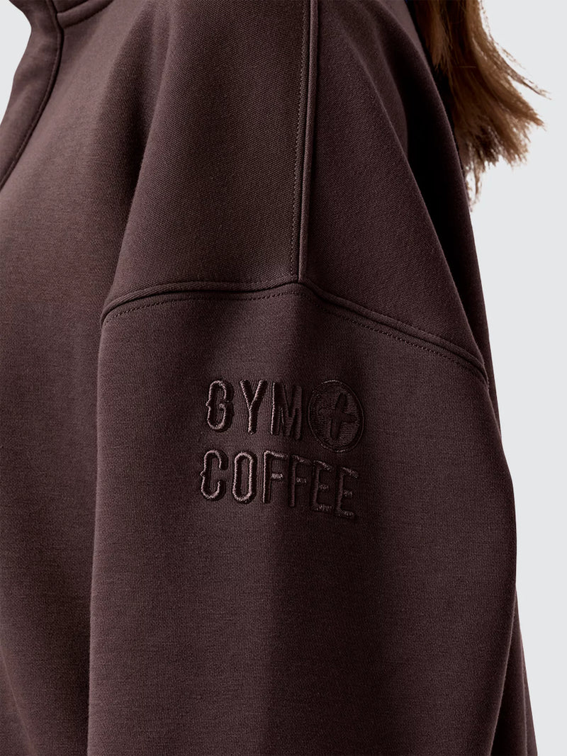 Gym & Coffee - Snap Collar Sierra Sweatshirt Mocha
