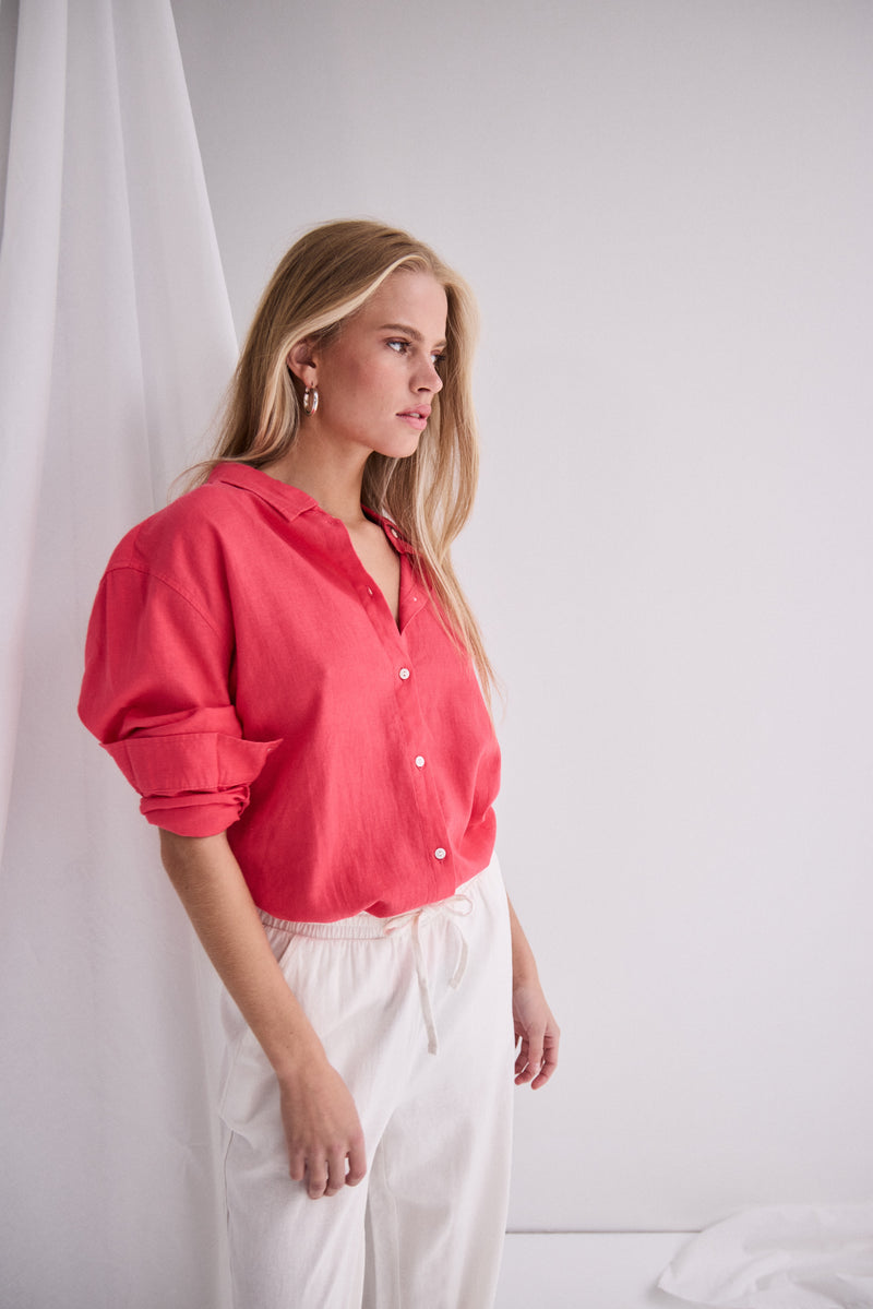 ICHI Geranium Linen Shirt