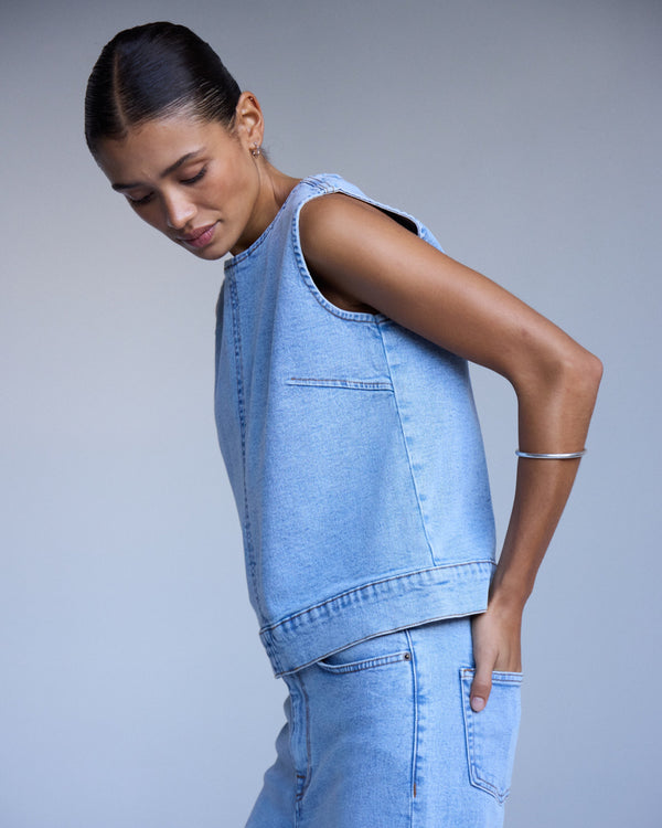 ICHI - Denim Zip Top