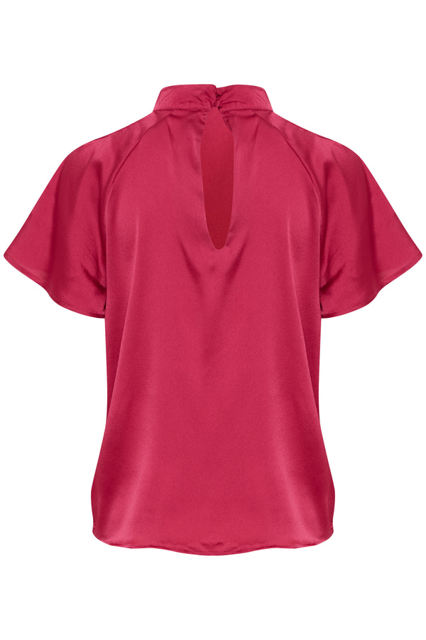 B.Young Pink Satin Blouse