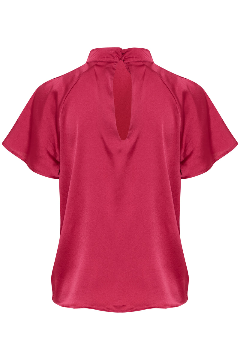 B.Young Pink Satin Blouse