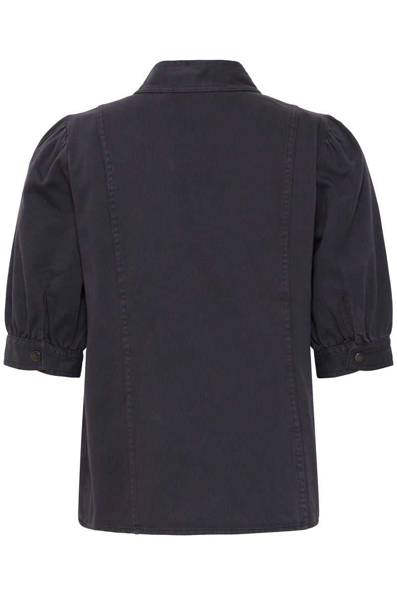 B.Young Black Milla Tie Blouse