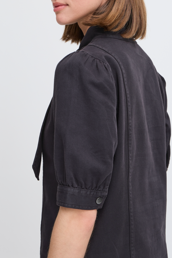 B.Young Black Milla Tie Blouse