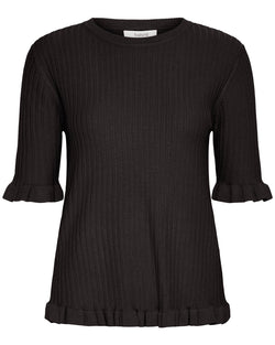 B.Young Black Frill Knit Jumper