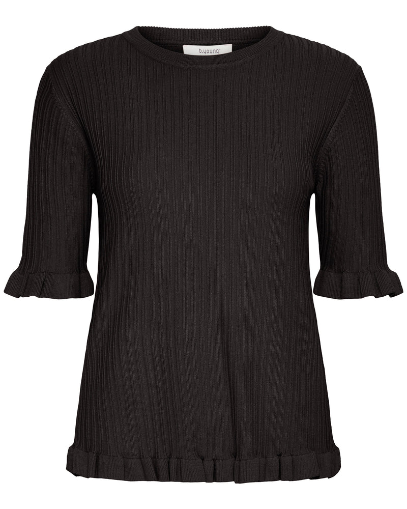 B.Young Black Frill Knit Jumper