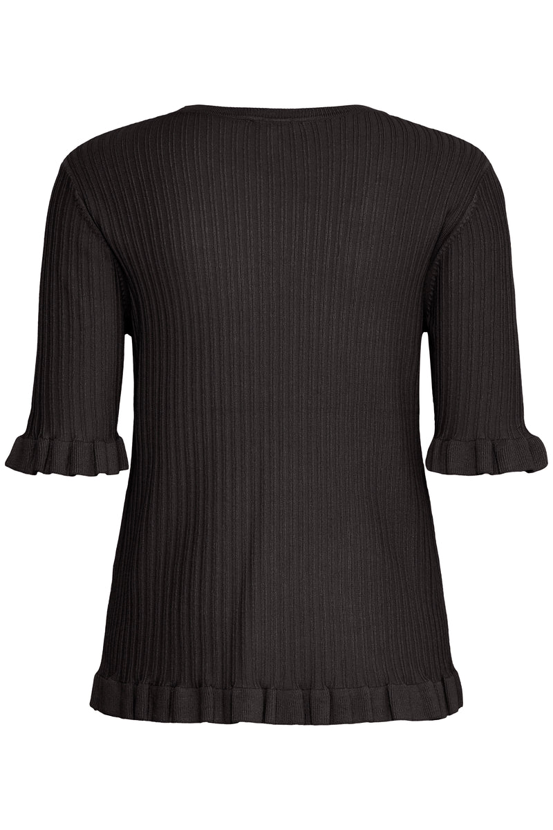 B.Young Black Frill Knit Jumper