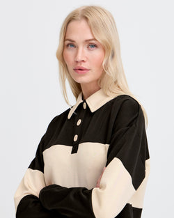 B.Young Lexi Black Contrast Polo
