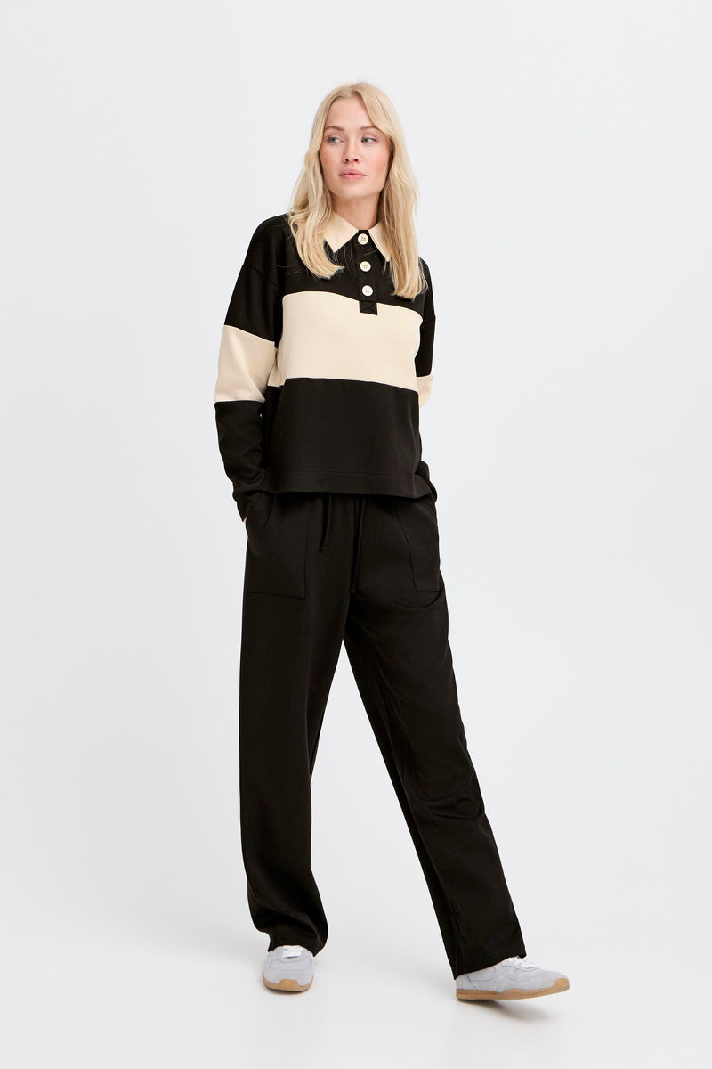 B.Young Lexi Black Contrast Polo