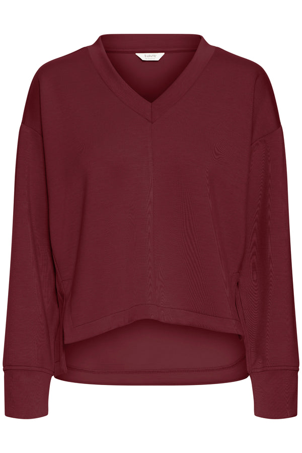 B.Young Pusti V Neck Cropped Sweatshirt