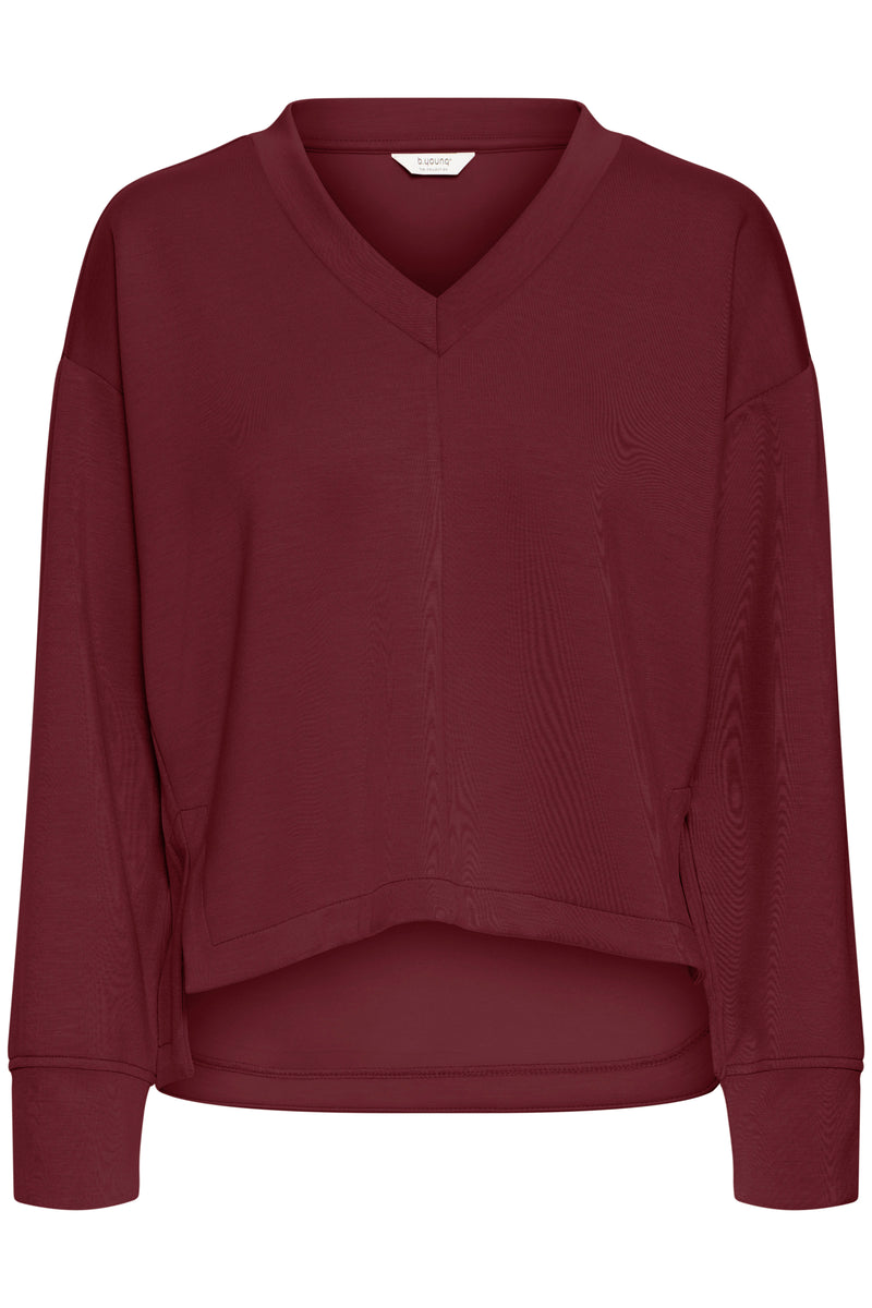 B.Young Pusti V Neck Cropped Sweatshirt