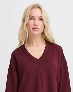 B.Young Pusti V Neck Cropped Sweatshirt