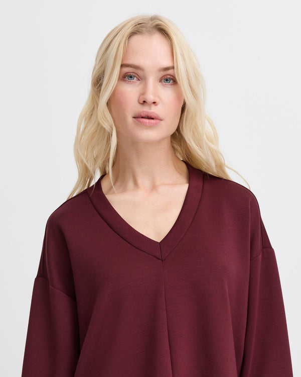 B.Young Pusti V Neck Cropped Sweatshirt
