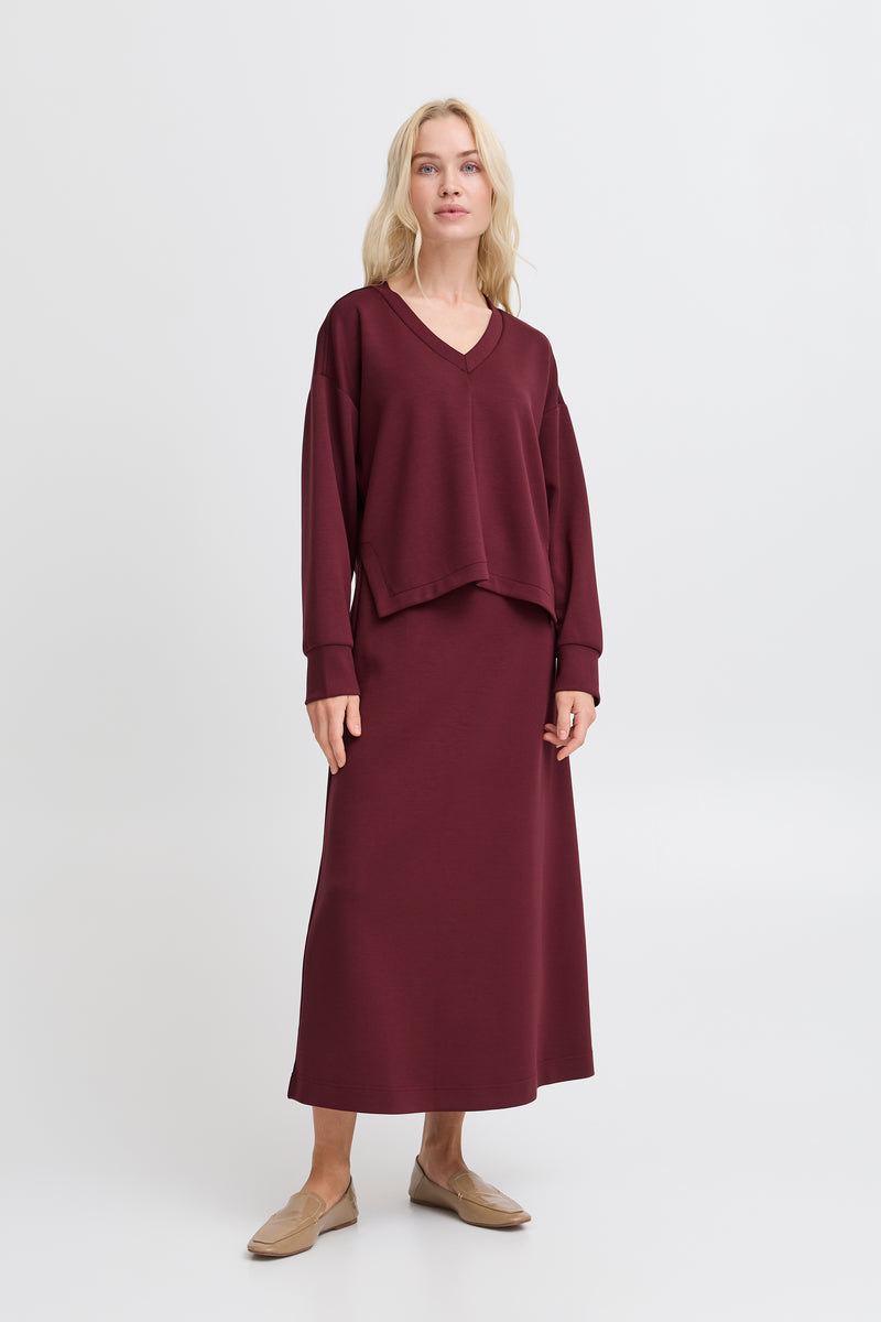 B.Young Pusti V Neck Cropped Sweatshirt