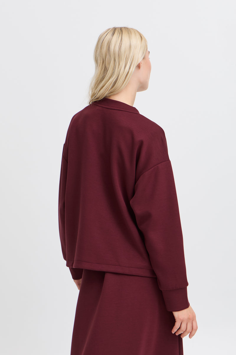 B.Young Pusti V Neck Cropped Sweatshirt