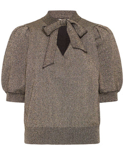 B.Young Gold Puff Tie Knit