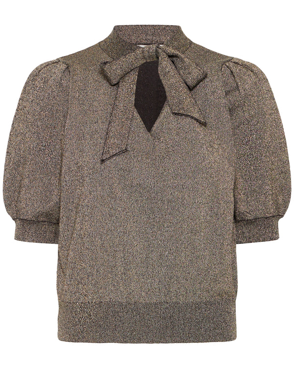 B.Young Gold Puff Tie Knit