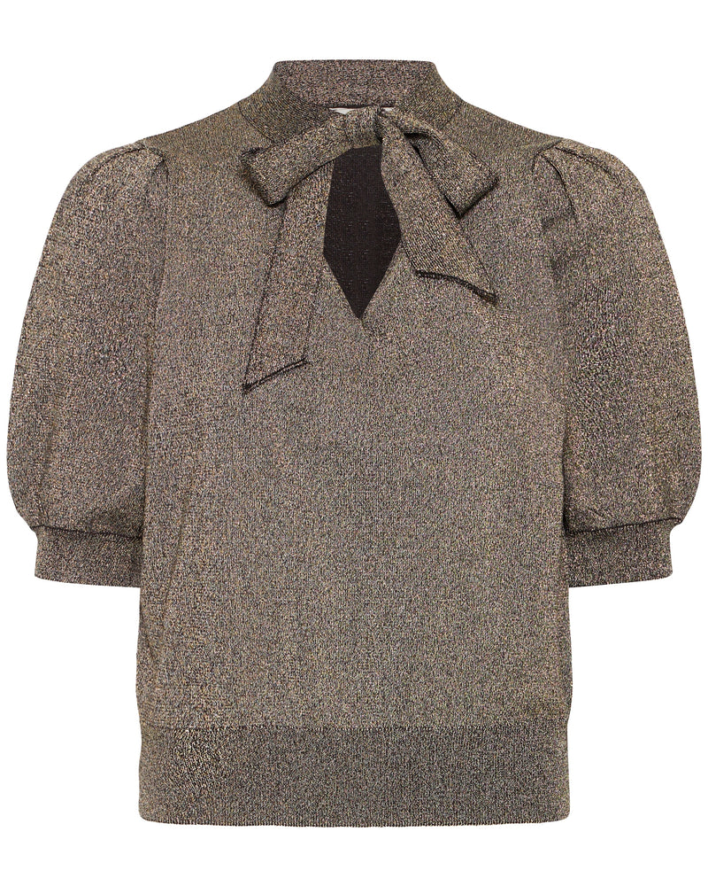 B.Young Gold Puff Tie Knit