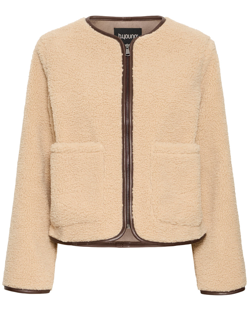 B.Young - Sherpa  Brown Leather Jacket