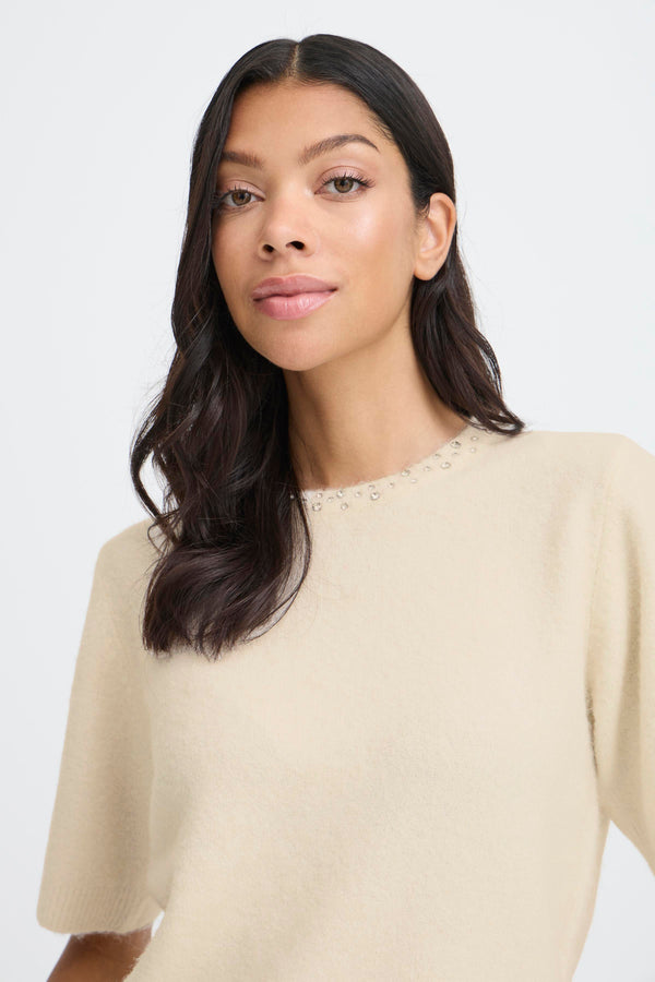 B.Young Cream Jewel Knit