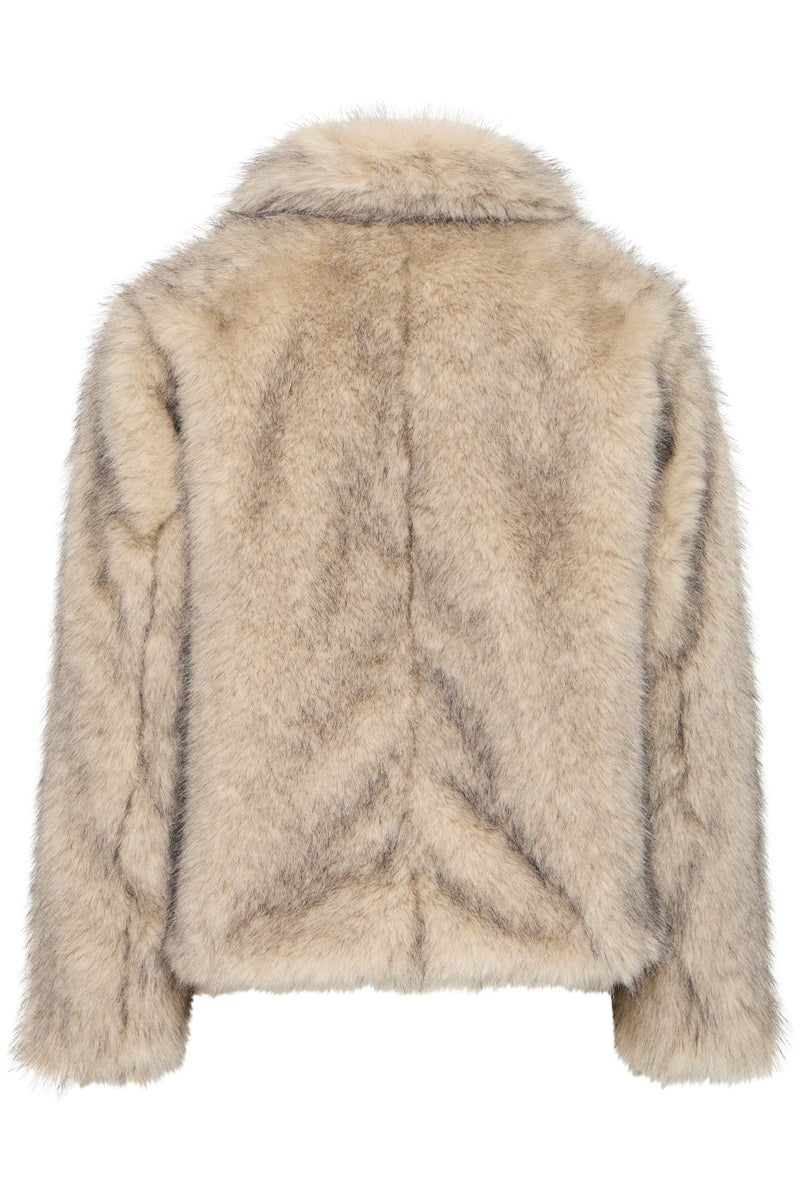 B.Young Cream Kaja Faux Fur Coat