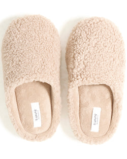 B.Young - Cream Borg Slippers