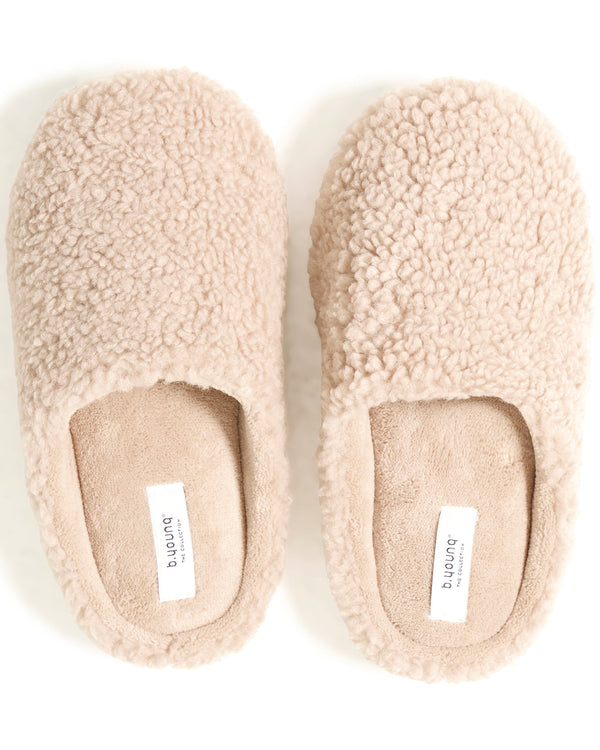 B.Young - Cream Borg Slippers