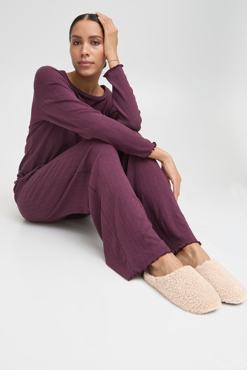 B.Young - Cream Borg Slippers