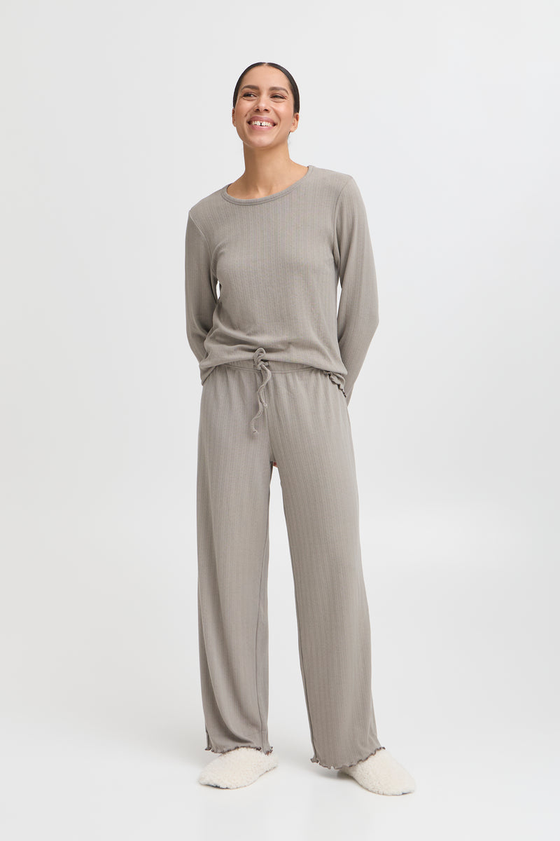 B.Young - Neutral Ribbed Pyjama Set