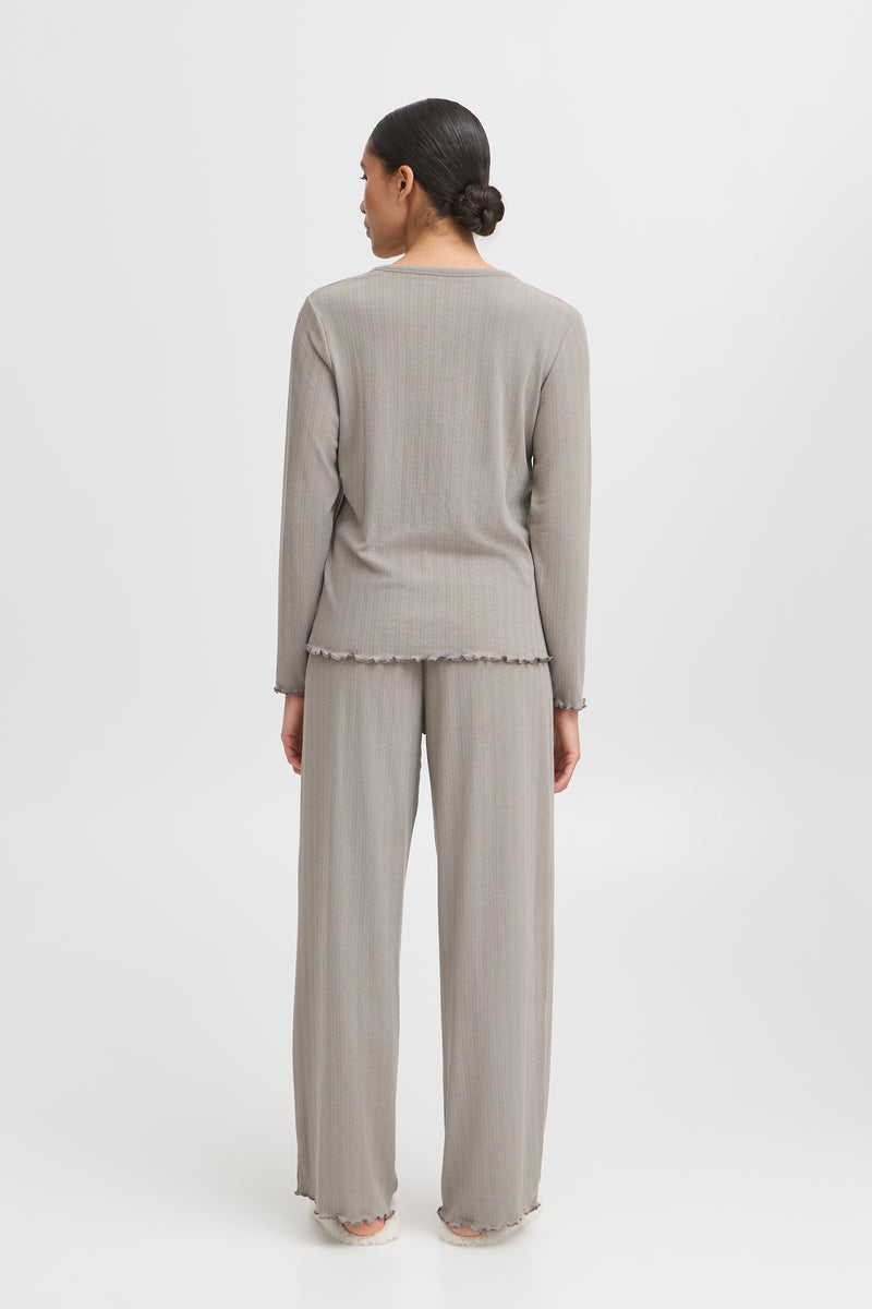 B.Young - Neutral Ribbed Pyjama Set