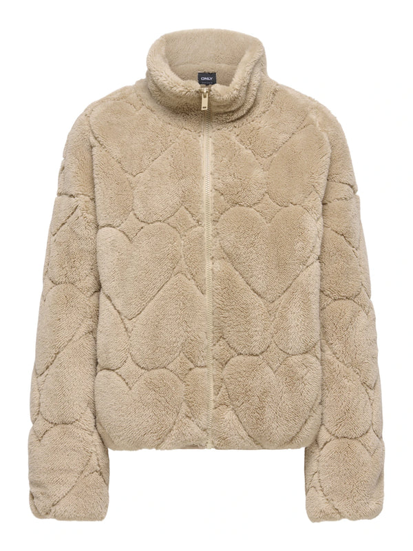 ONLY - Beige Heart Fleece