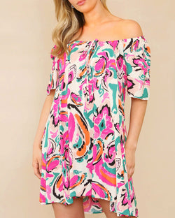 Maisie Paisley Bardot Dress