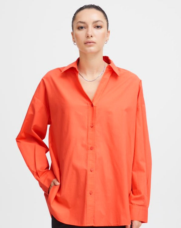 ICHI Hot Coral Stama Shirt