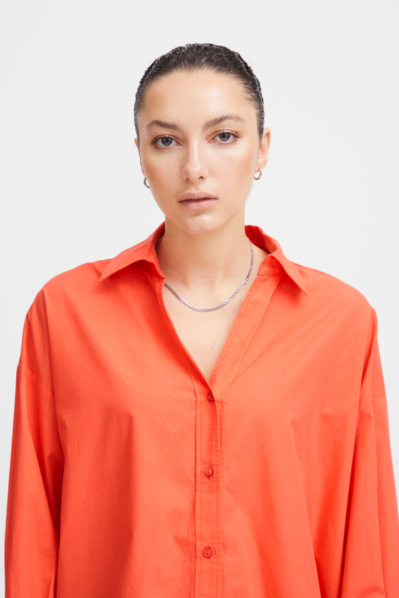 ICHI Hot Coral Stama Shirt