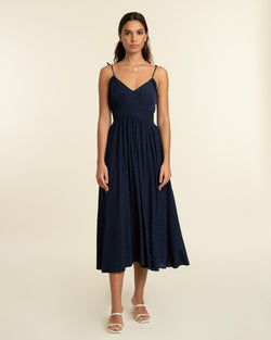 FRNCH Arlette Navy Summer Dress Pretty Parade Boutique