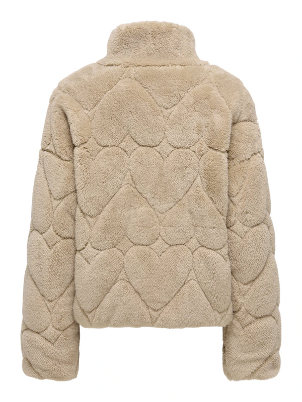 ONLY - Beige Heart Fleece