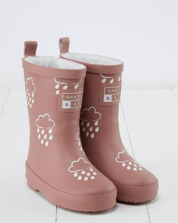 Rose Colour Changing Kids Wellies