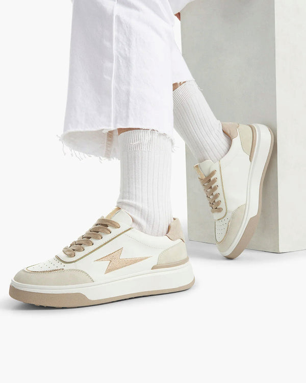 Vanessa Wu - Amelia White & Beige Trainers