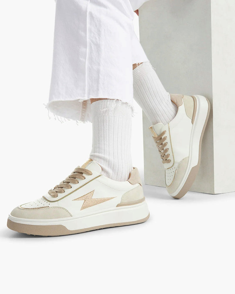 Vanessa Wu - Amelia White & Beige Trainers