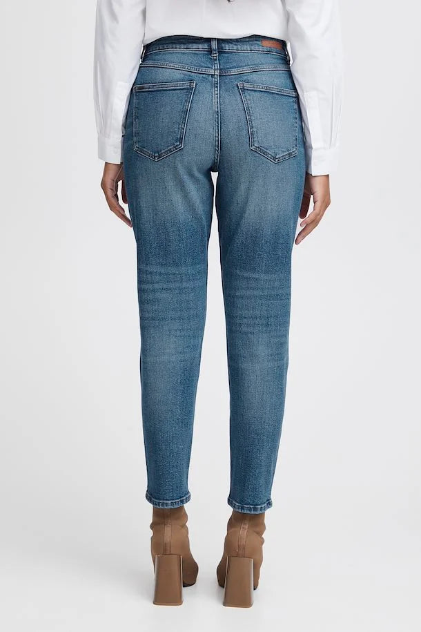 B.Young Mom Mid Blue Denim Jeans