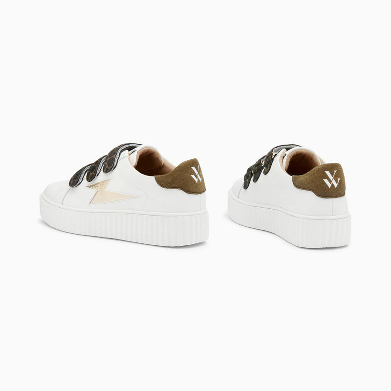 Vanessa Wu - Leopard Velcro/Gold Bolt Trainers