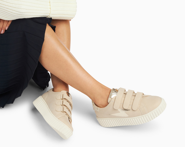 Vanessa Wu - Gold Velcro/Gold Bolt Trainers