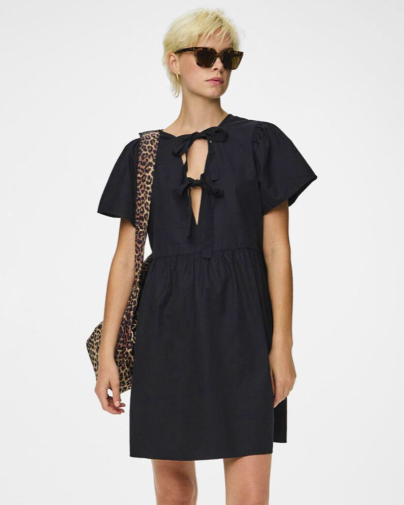PIECES - Black Bow Dress