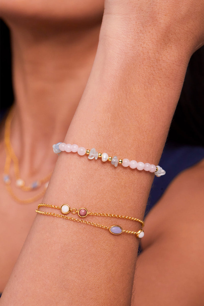 Estella Bartlett - Rose Quartz & Gemstone Bracelet