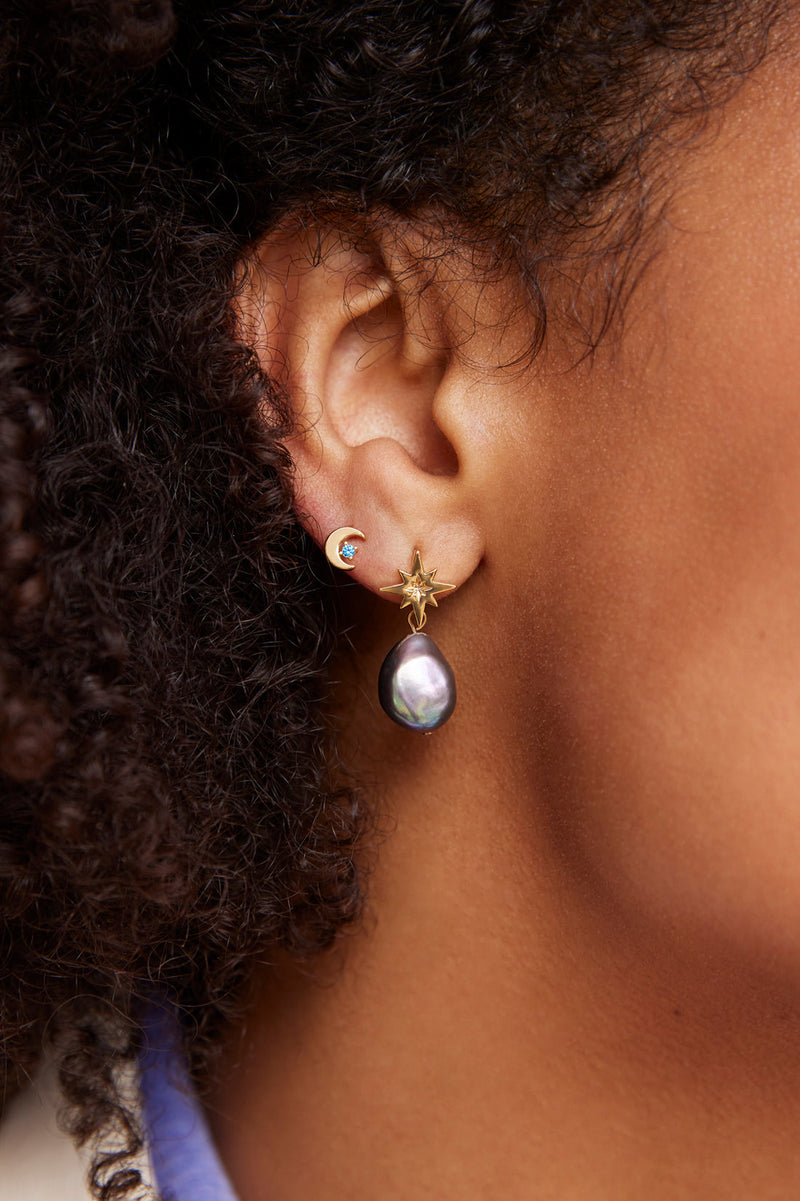 Estella Bartlett - Mother Pearl Grey Earrings