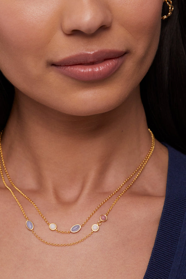 Estella Bartlett - Gemstone Double Chain Necklace