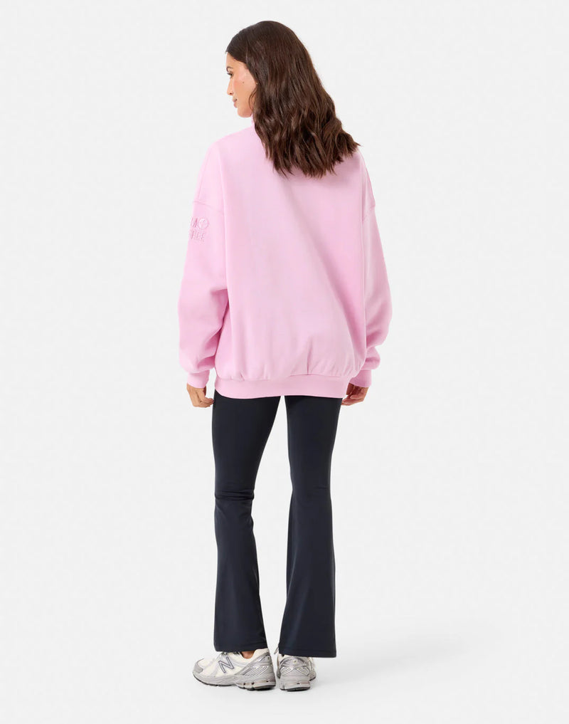 Gym & Coffee - Snap Collar Sierra Sweatshirt Baby Pink