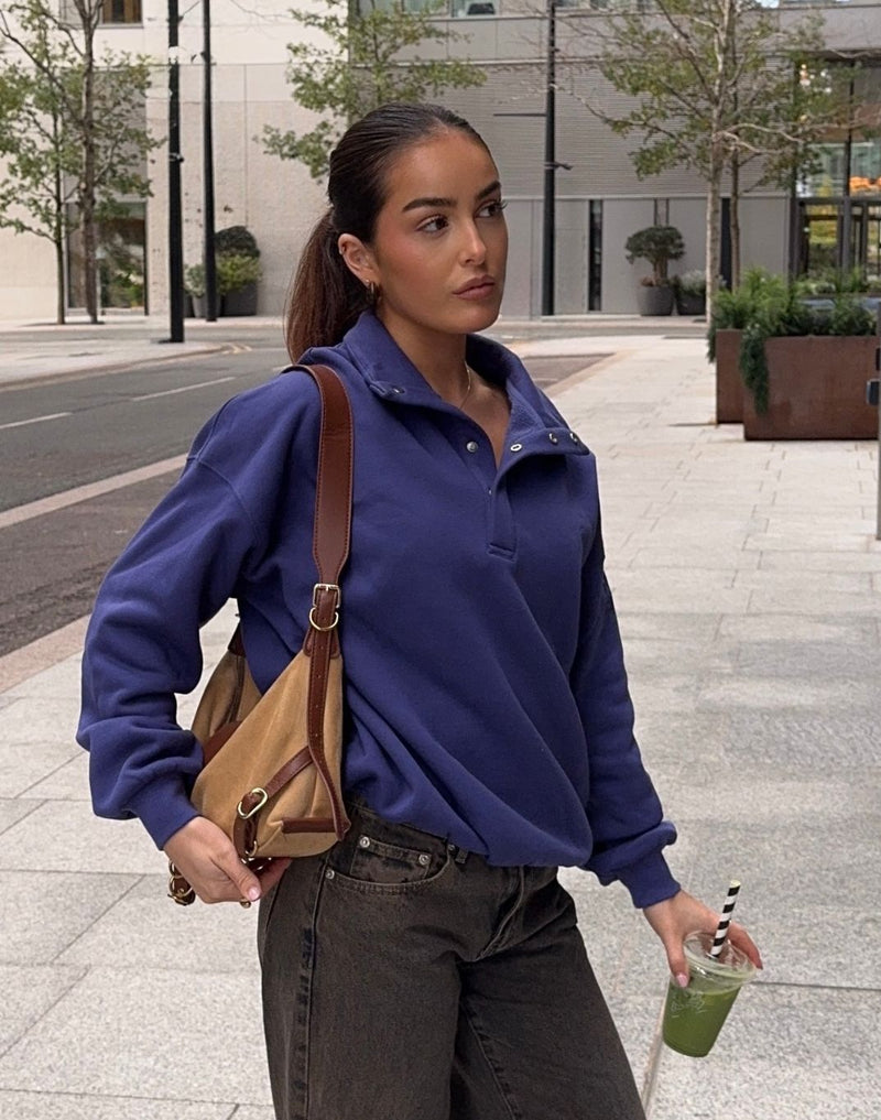 Gym & Coffee - Sierra Snap Colour Sweatshirt Violet