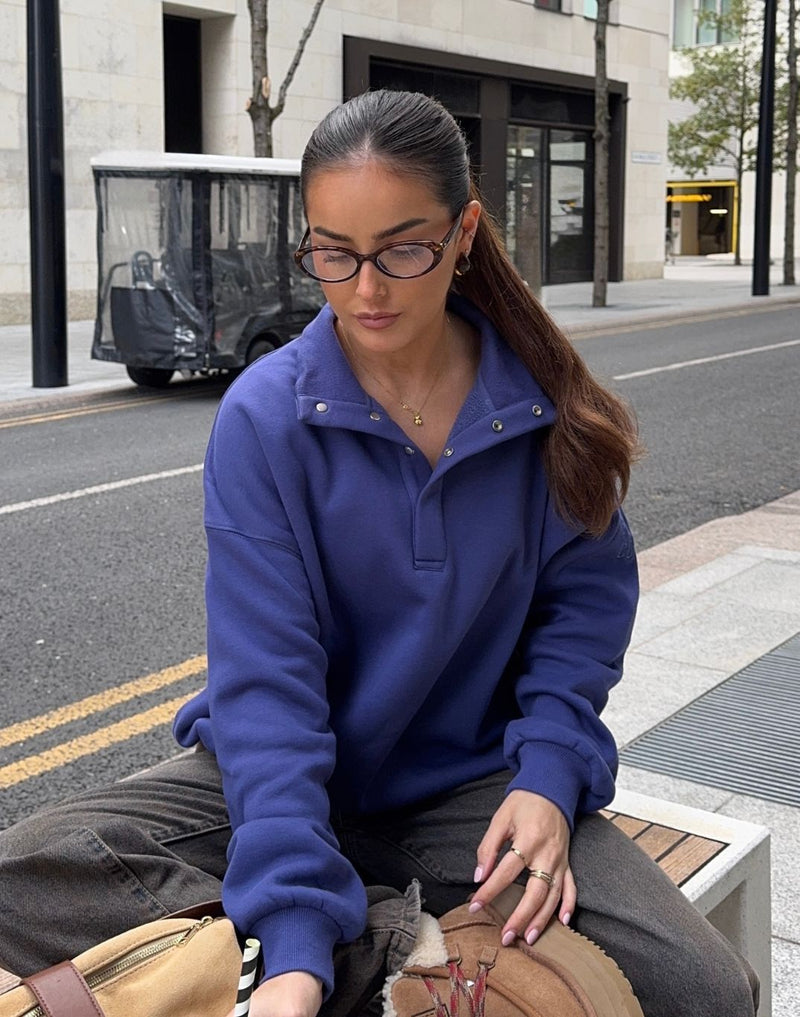 Gym & Coffee - Sierra Snap Colour Sweatshirt Violet